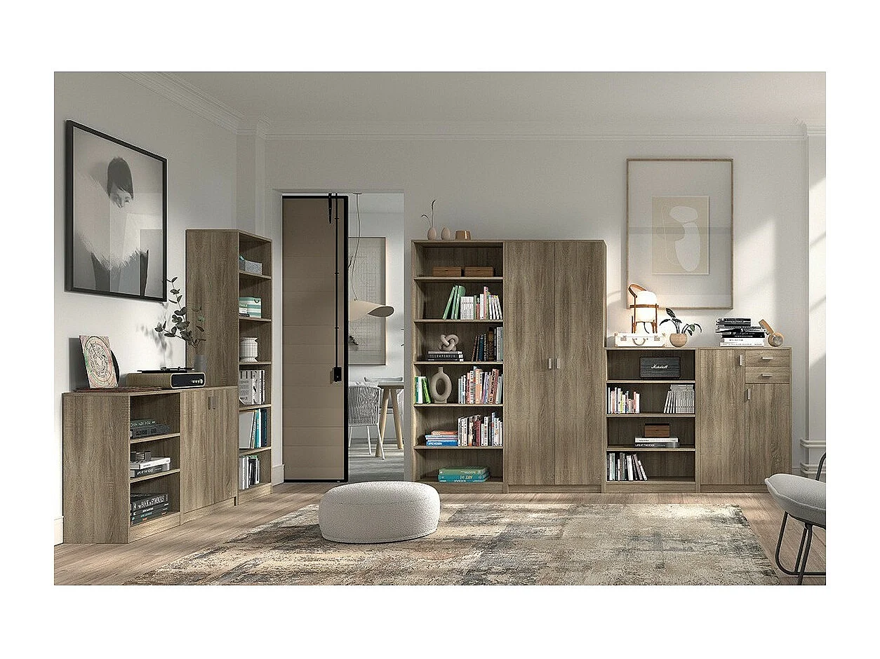 Armoire 2 portes TOLLY – Chêne sonoma – L75 cm