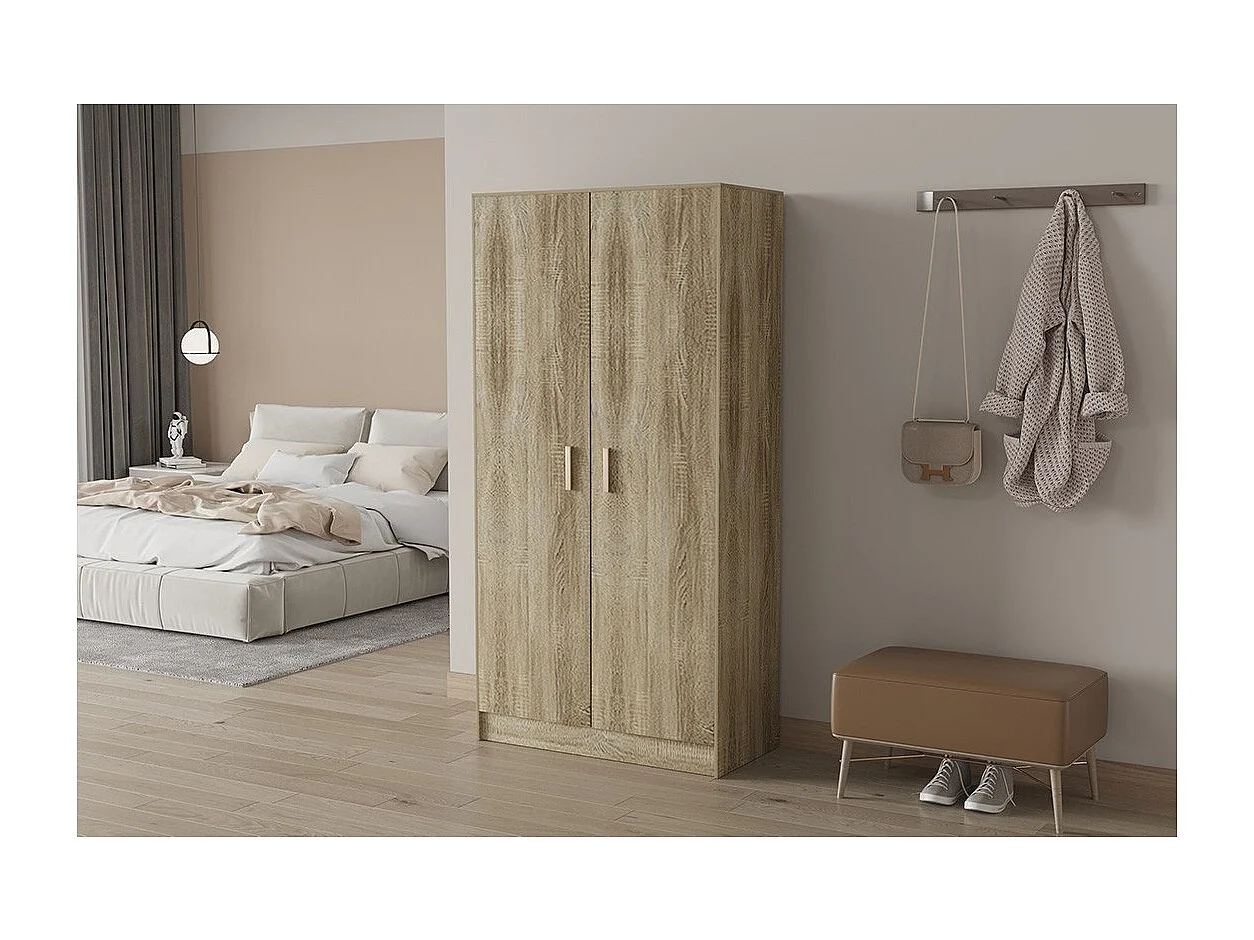 Armoire 2 portes TOLLY – Chêne sonoma – L75 cm