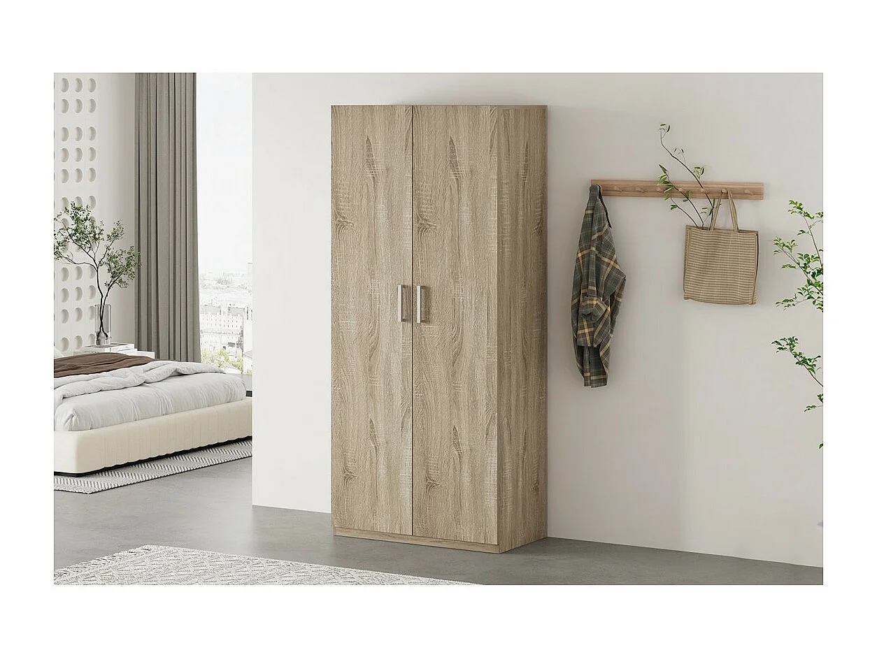 Armoire 2 portes TOM – Chêne sonoma – Largeur 80 cm