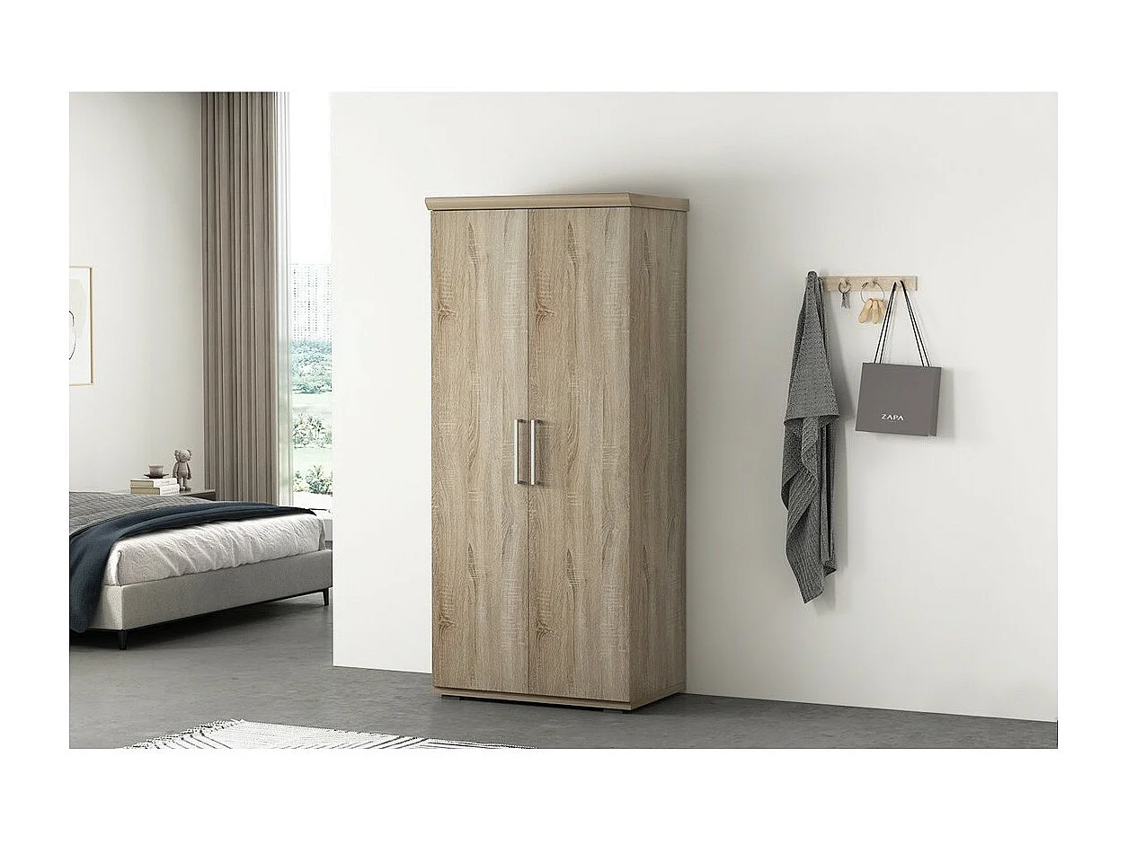 Armoire 2 portes avec penderie TOM – Chêne sonoma