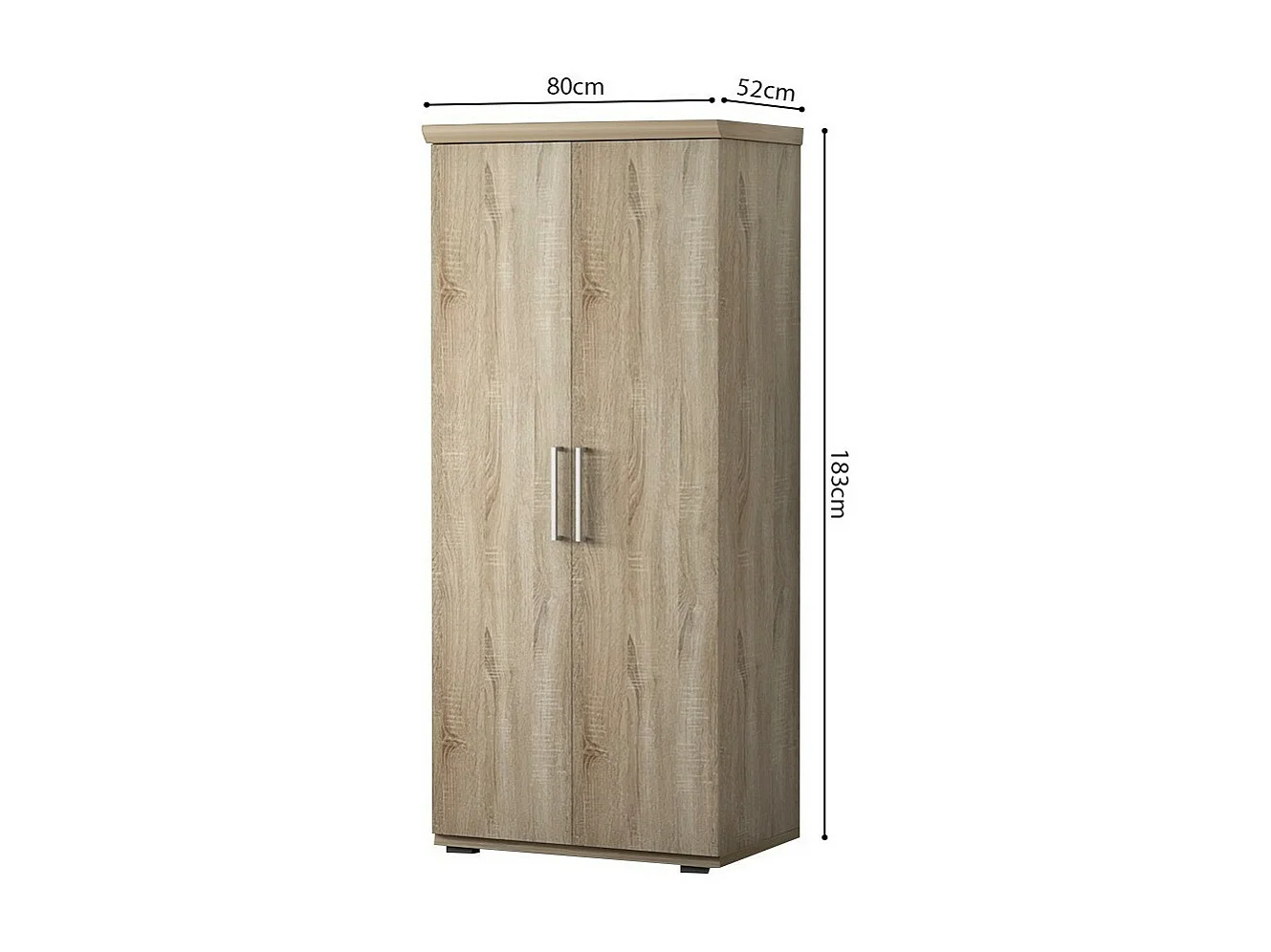 Armoire 2 portes avec penderie TOM – Chêne sonoma