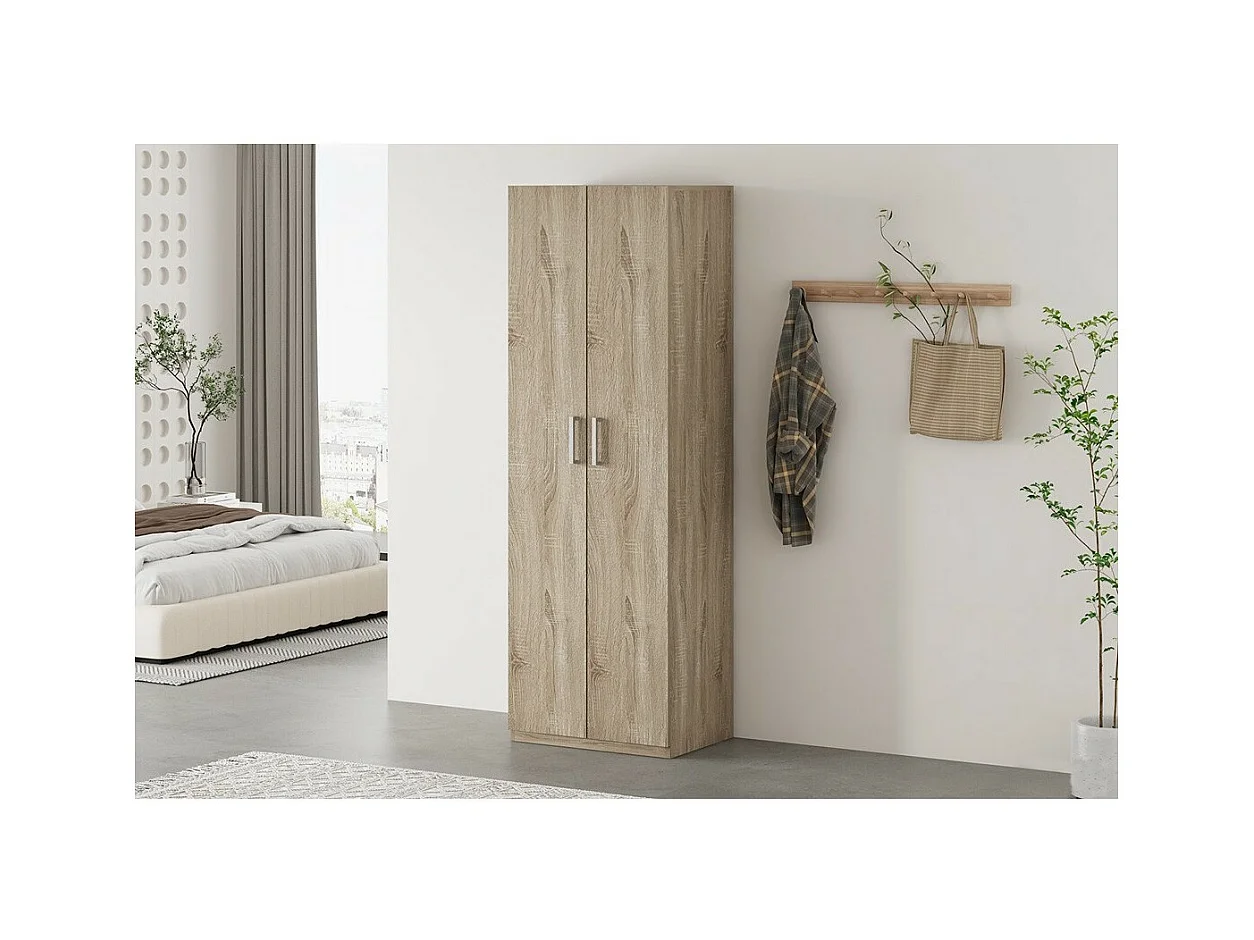 Armoire 2 portes TOM – Chêne sonoma – Compacte et fonctionnelle