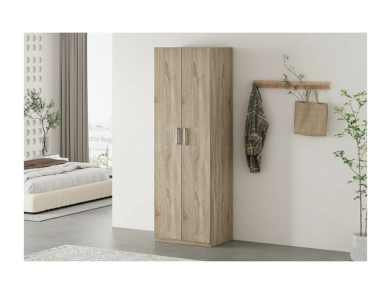 Armoire 2 portes TOM – Chêne sonoma – Compacte et fonctionnelle