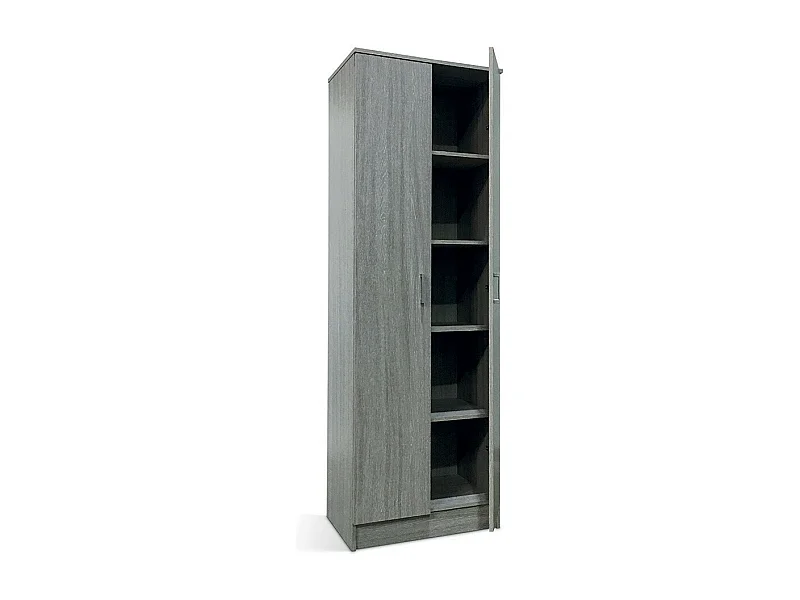 Armoire 2 portes STAN – Chêne gris – H180 cm