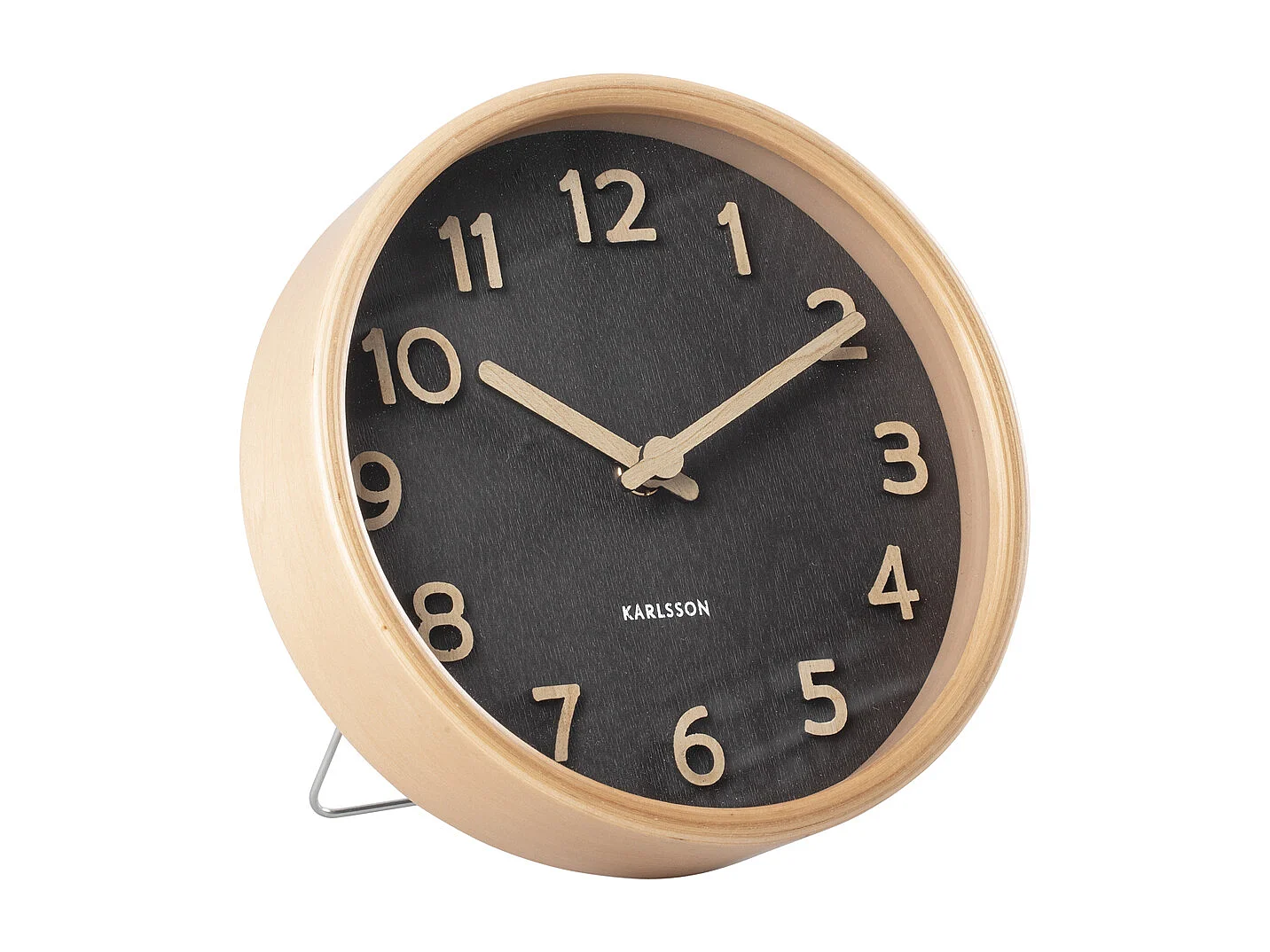 Tischuhr Pure Wood Grain - Schwarz