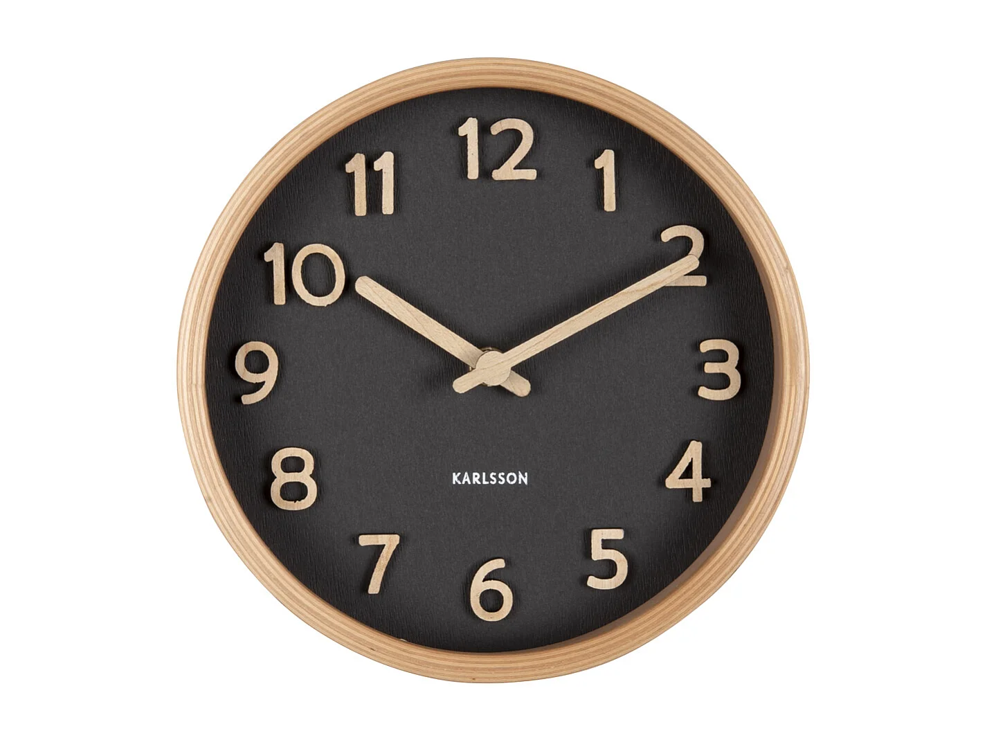 Tischuhr Pure Wood Grain - Schwarz