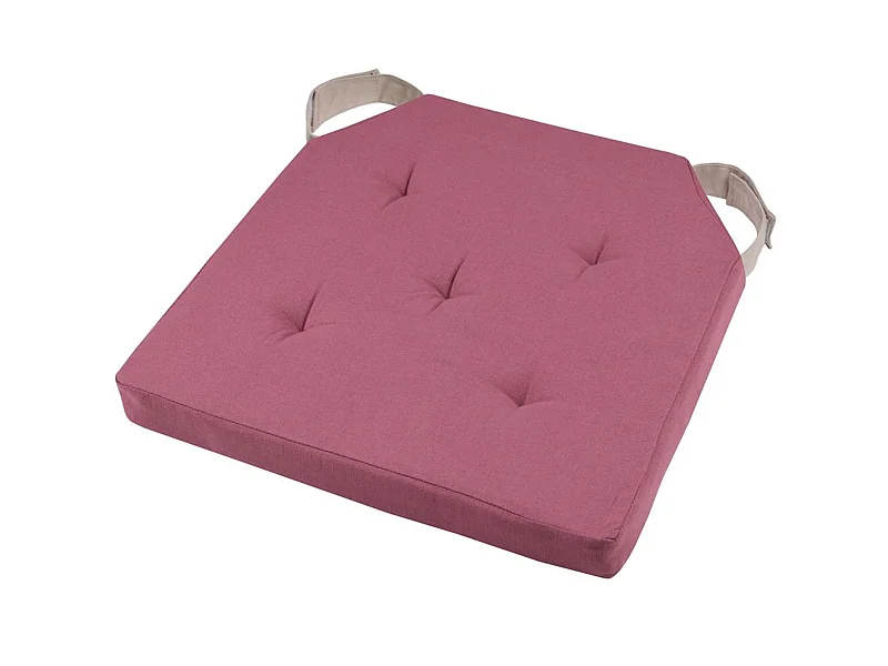 Coussin de chaise attaches scratchs Rose et Lin 38 x 38 cm