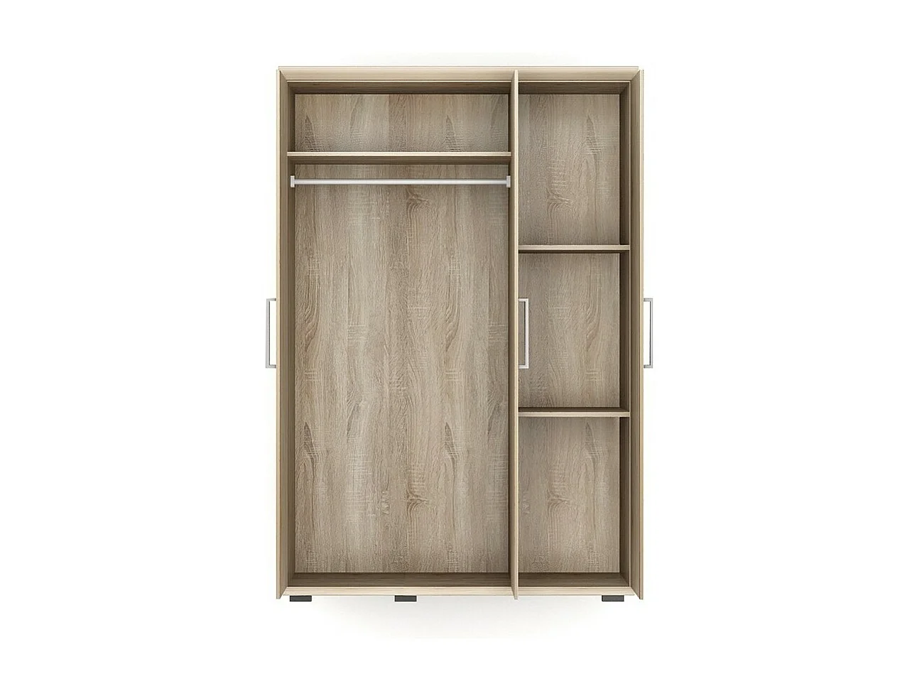 Kleiderschrank, Garderobe, Kollektion TOM, 3 Türen 120 cm, integrierte Garderobe in Sonoma-Eiche