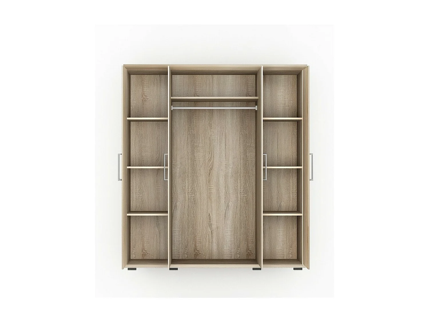 Kleiderschrank, Garderobe, Kollektion TOM, 4 Türen 160 cm, integrierte Kleiderstange, Sonoma-Eiche
