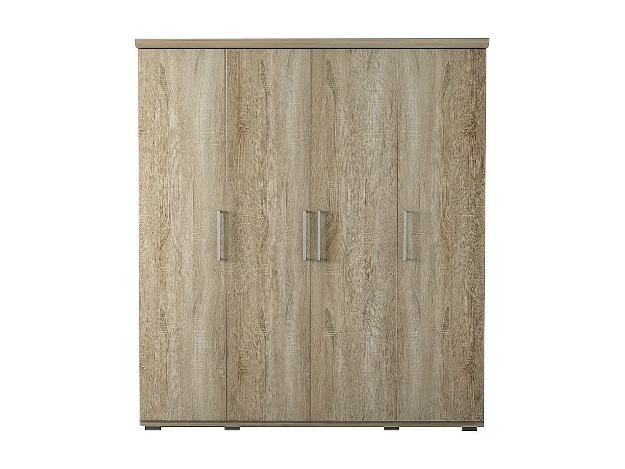 Kleiderschrank, Garderobe, Kollektion TOM, 4 Türen 160 cm, integrierte Kleiderstange, Sonoma-Eiche