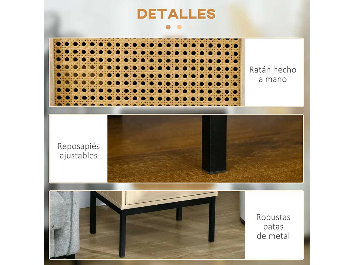 Mesilla de noche roble 43x30x51 cm HOMCOM