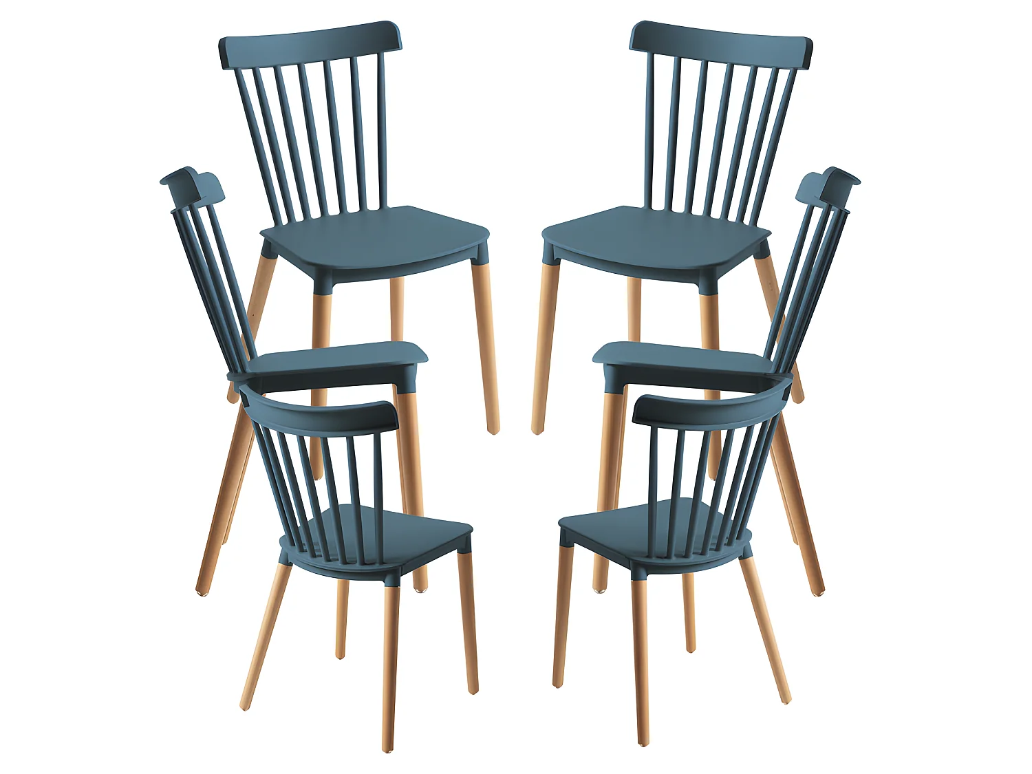 Packs Sillas Comedor - Pack 6 Sillas Leka - Verde azulado