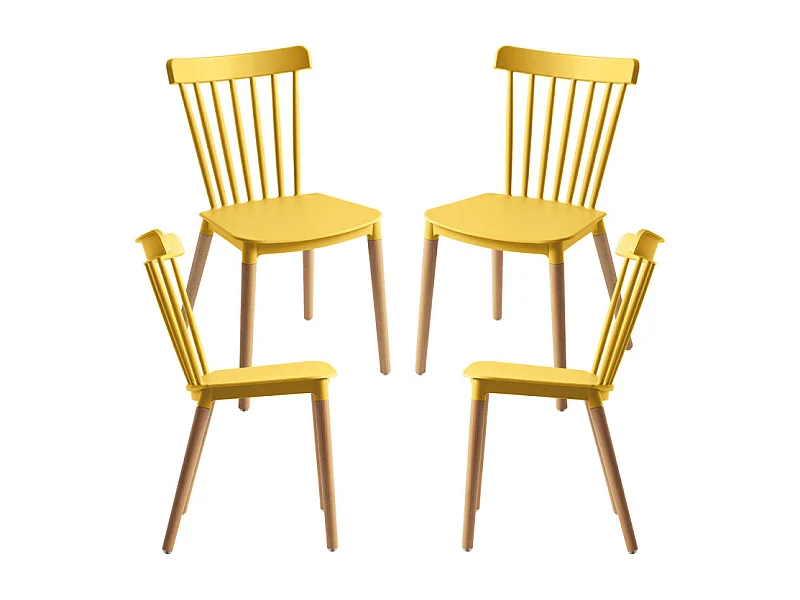 Packs Sillas Comedor - Pack 4 Sillas Leka - Amarillo