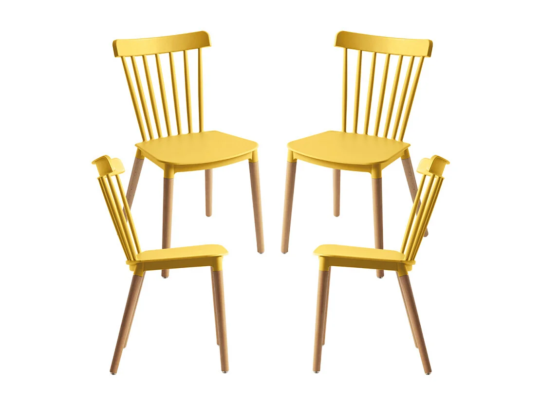 Packs Sillas Comedor - Pack 4 Sillas Leka - Amarillo