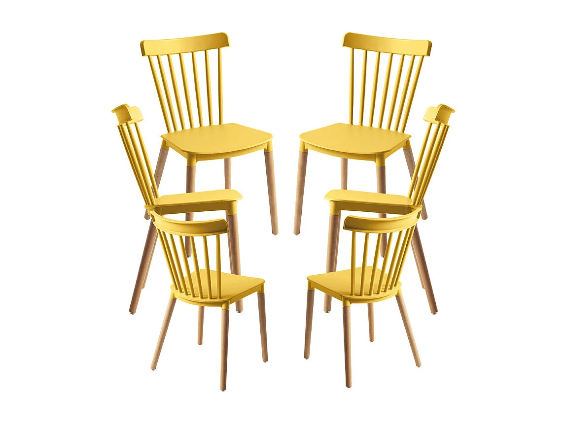 Packs Sillas Comedor - Pack 6 Sillas Leka - Amarillo