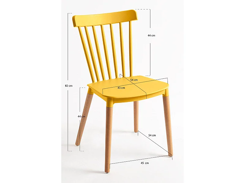 Packs Sillas Comedor - Pack 6 Sillas Leka - Amarillo