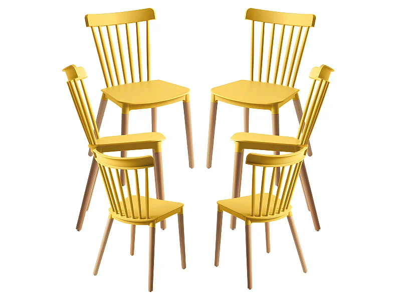 Packs Sillas Comedor - Pack 6 Sillas Leka - Amarillo