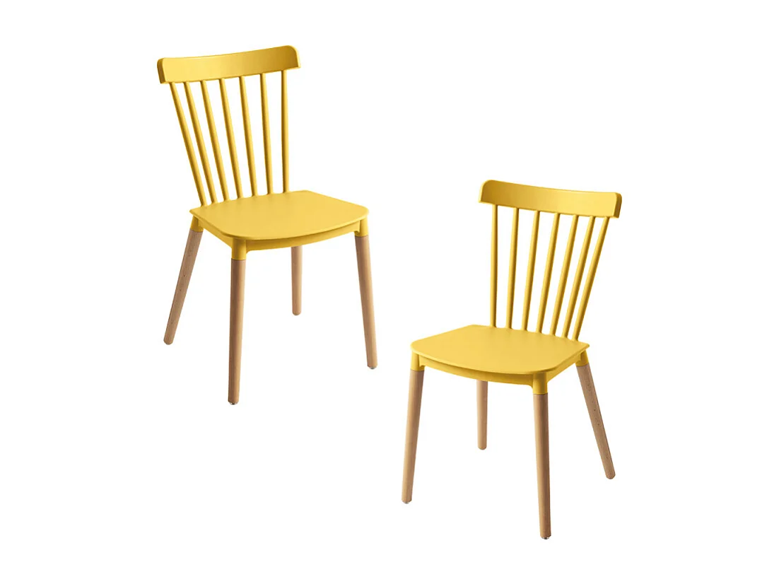 Packs Sillas Comedor - Pack 2 Sillas Leka - Amarillo
