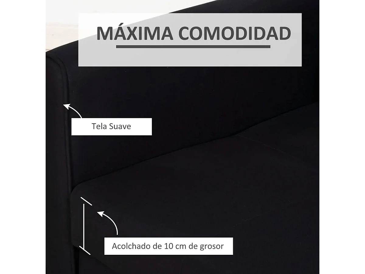 Sofá cama gris carbón 152x101x81 cm HOMCOM