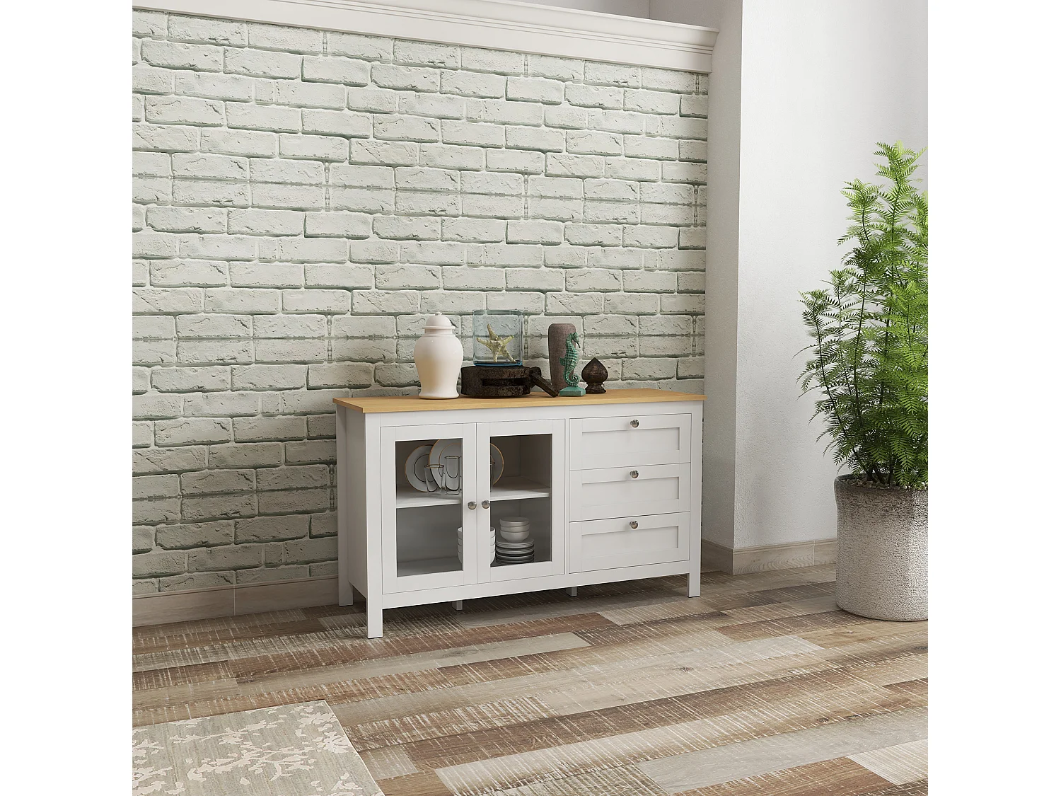 Aparador para salón blanco 120x40x70 cm HOMCOM