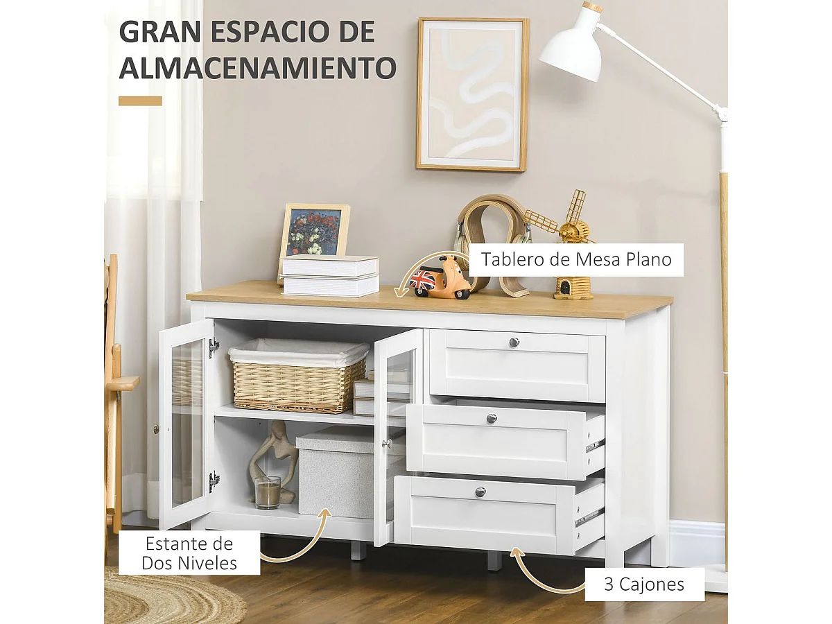 Aparador para salón blanco 120x40x70 cm HOMCOM