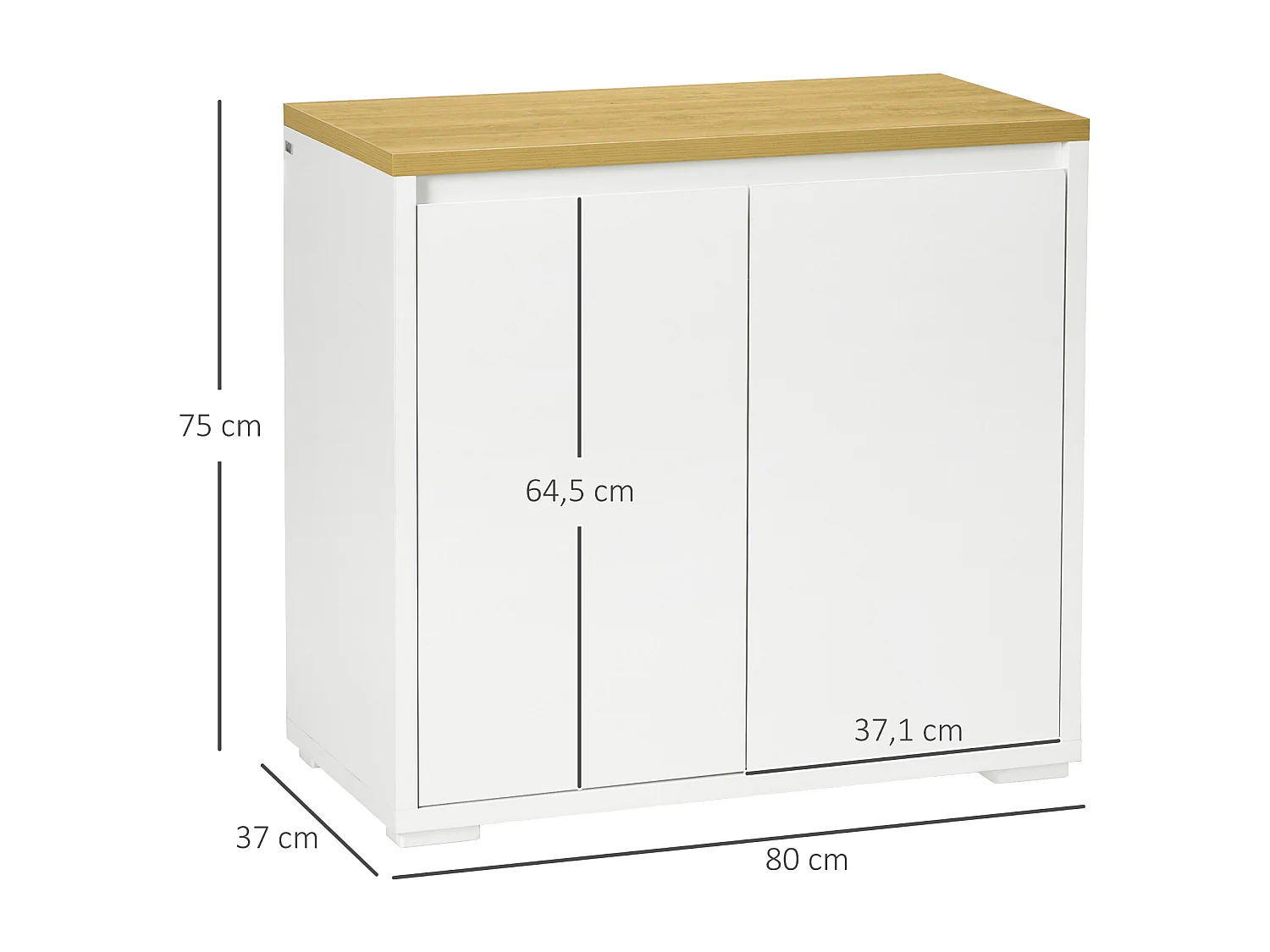 Aparador de salón blanco 80x37x75 cm HOMCOM