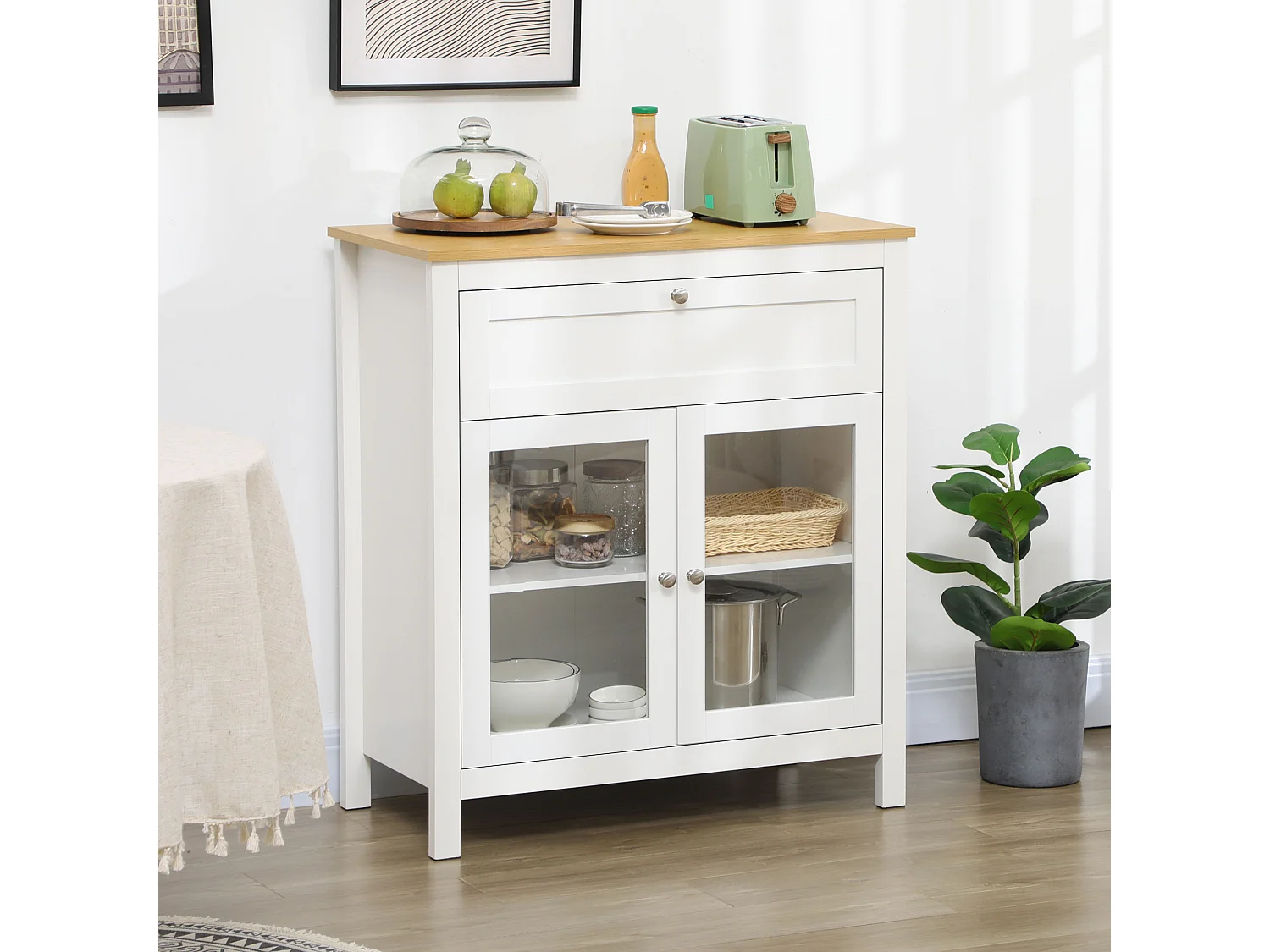 Aparador de cocina blanco 80x40x90 cm HOMCOM