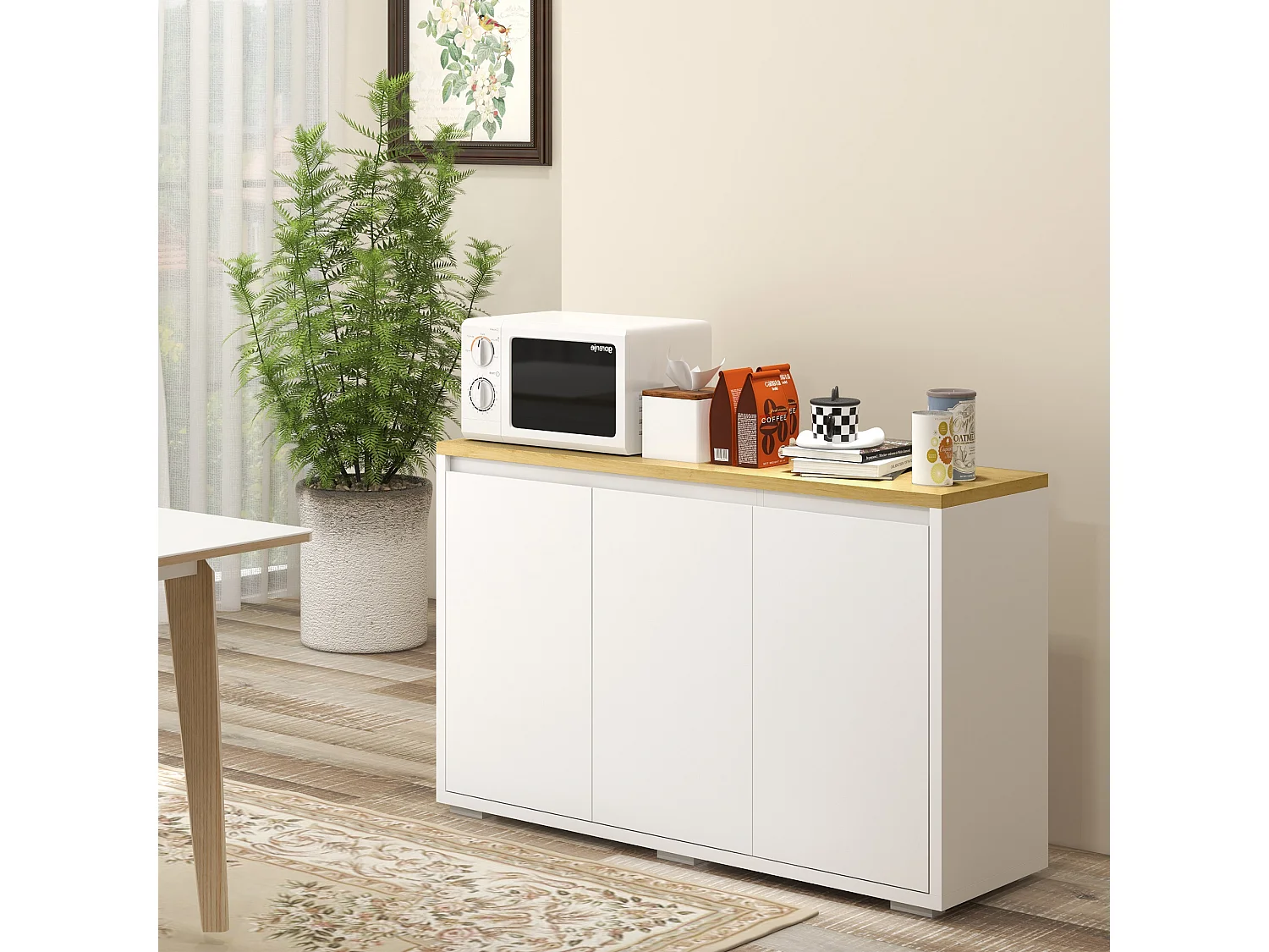 Aparador de salón blanco 120x37x75 cm HOMCOM