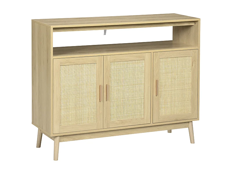 Aparador de cocina madera natural 120x40x97 cm HOMCOM