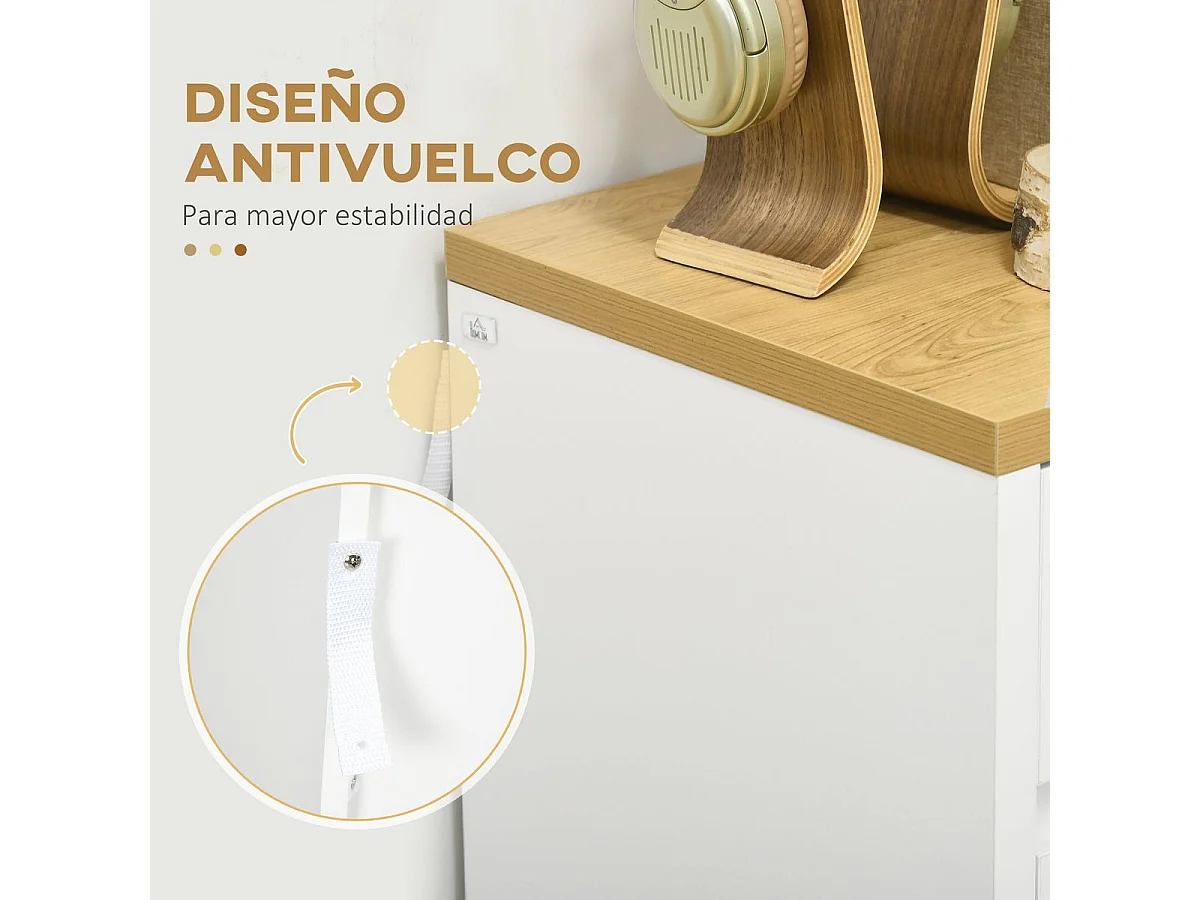 Cómoda con cajones blanco 70x37x75 cm HOMCOM