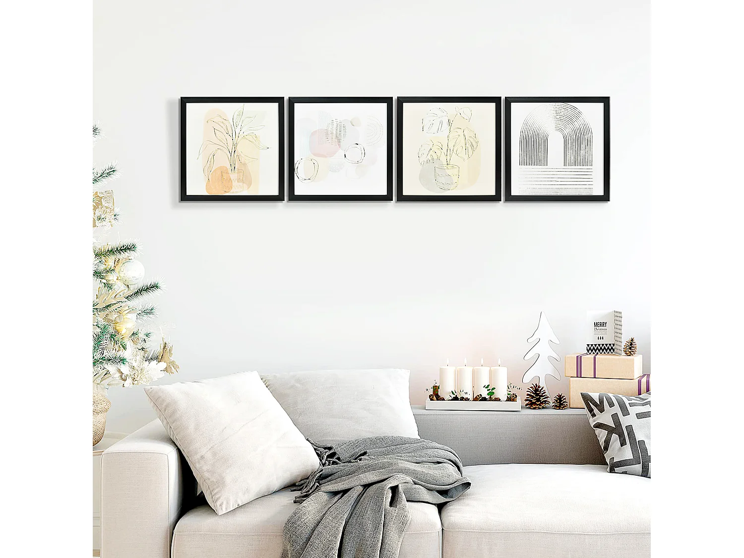 Pintura abstracta multicolor 33x2.5x33 cm HOMCOM