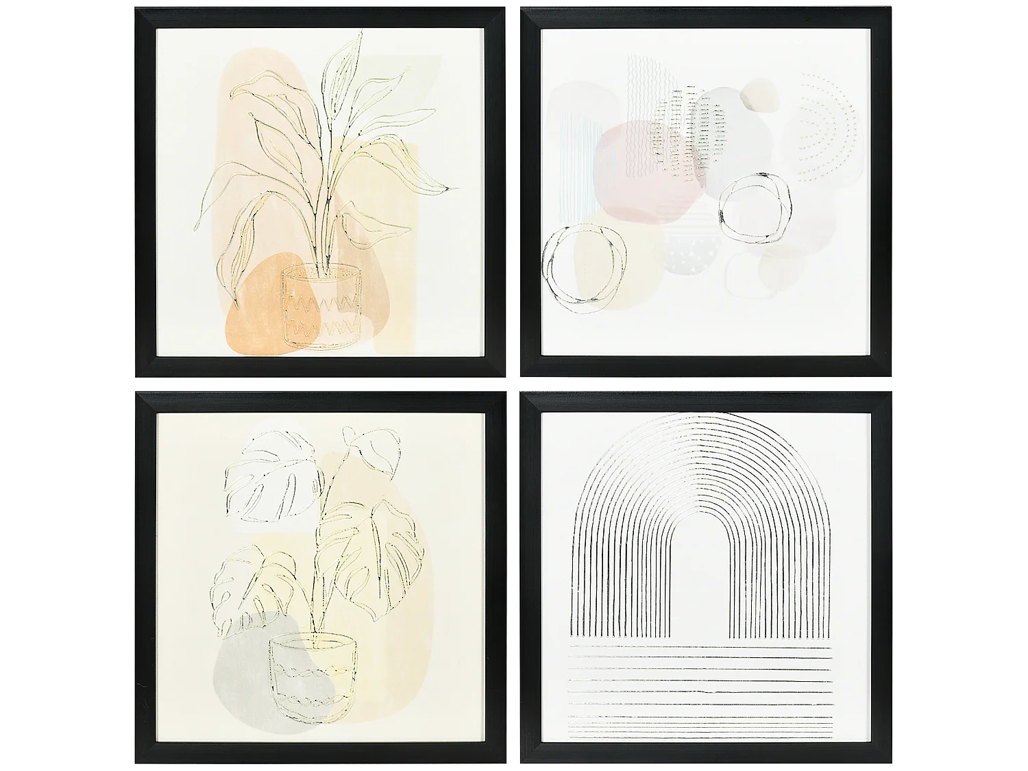 Pintura abstracta multicolor 33x2.5x33 cm HOMCOM