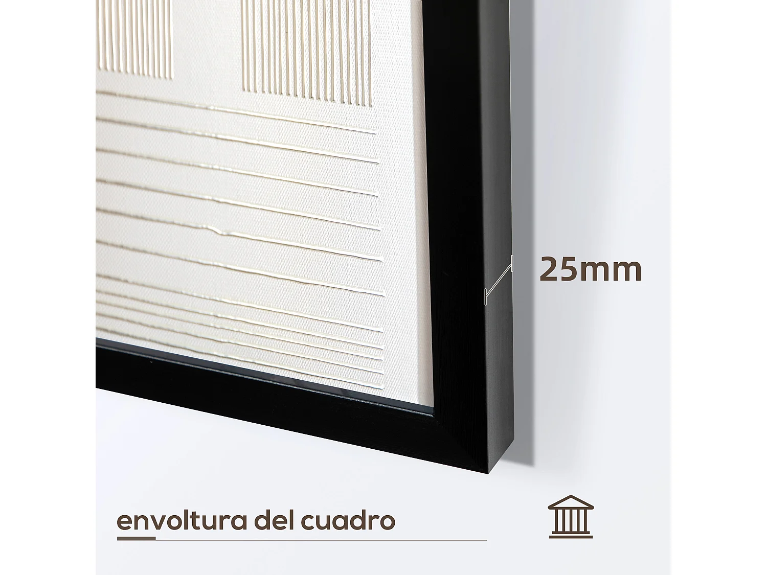 Pintura abstracta multicolor 33x2.5x33 cm HOMCOM