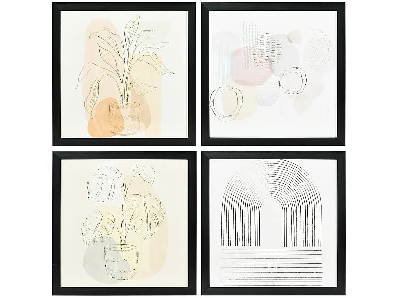 Pintura abstracta multicolor 33x2.5x33 cm HOMCOM