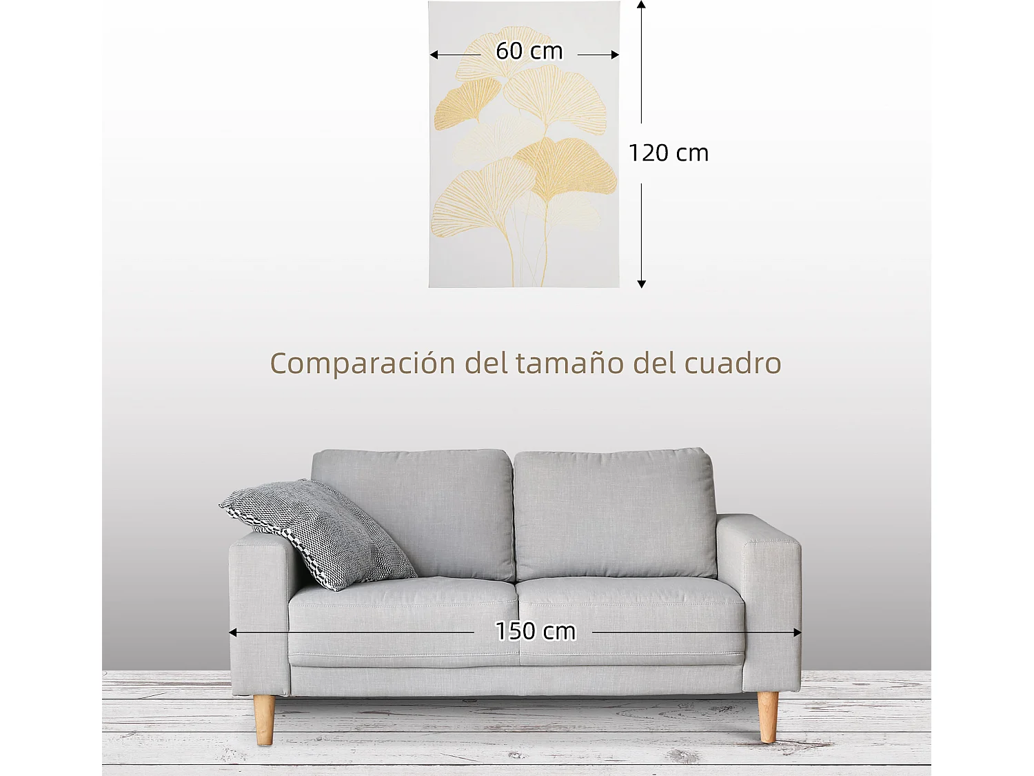 Murando cuadro multicolor 90x60x2.8 cm HOMCOM