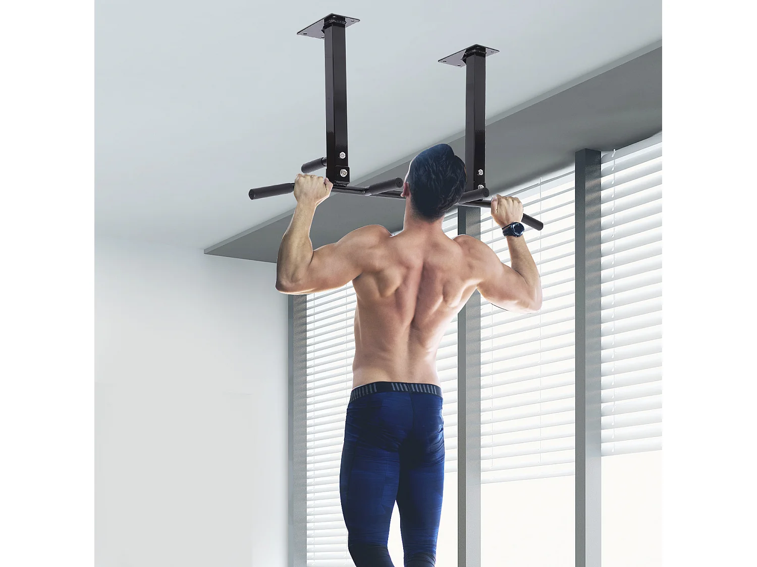 Barra de dominadas negro 105.5x28x49 cm HOMCOM