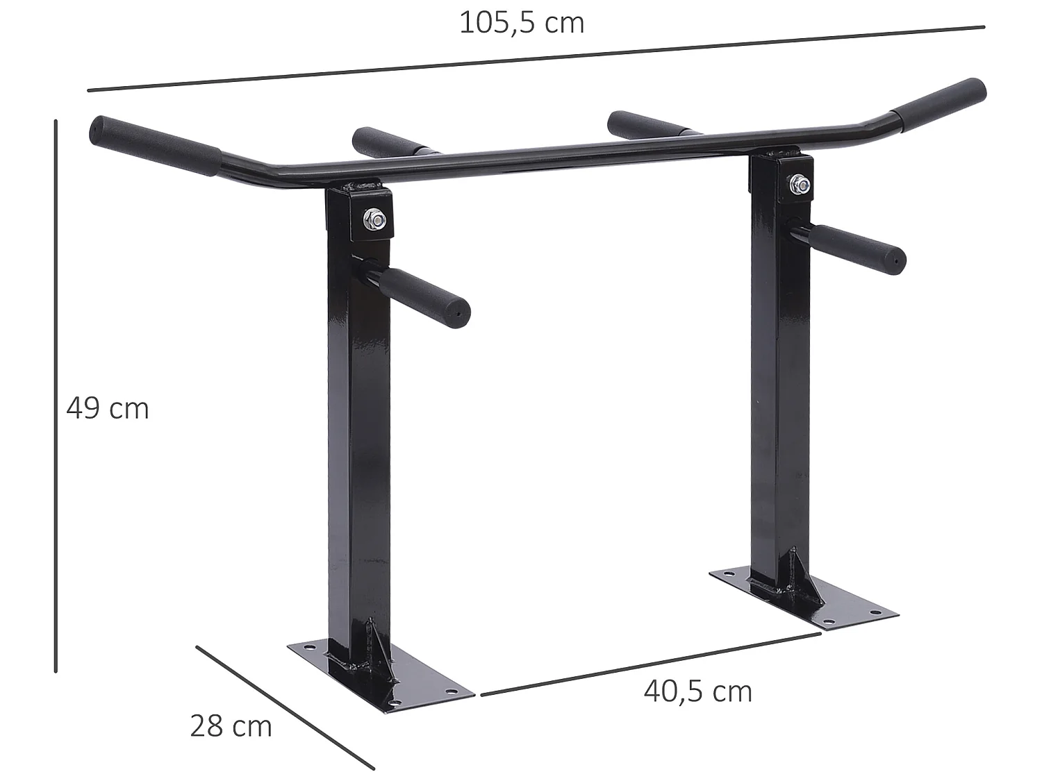 Barra de dominadas negro 105.5x28x49 cm HOMCOM