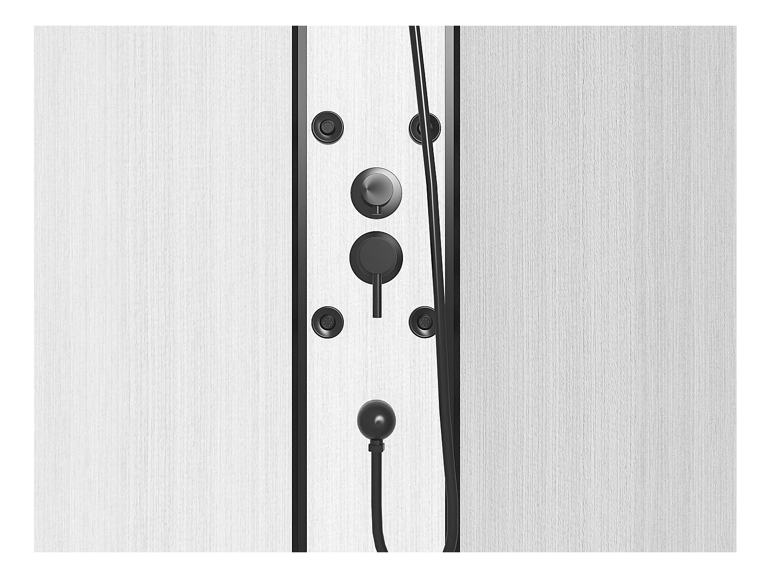 Cabina de ducha hidromasaje de fibra de bambú - Negro mate - Largo 80 x Ancho 80 x Alt. 225 cm - ZALIFA