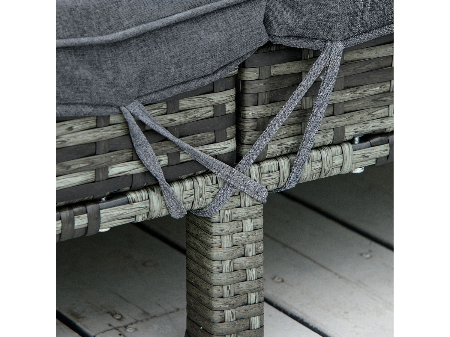 Bain de soleil transat 2 places - grand confort - dossier inclinable multi-positions - matelas fournis - résine tressée gris