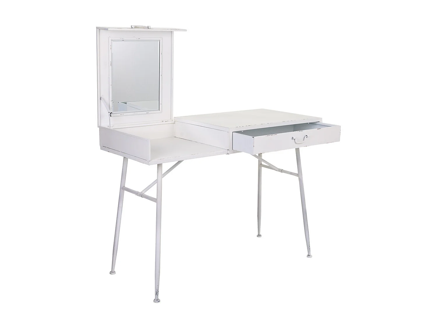 Coiffeuse en métal blanc 110x51x80h