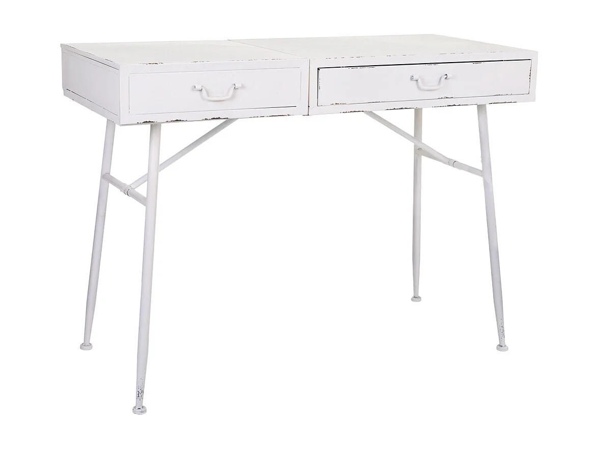 Coiffeuse en métal blanc 110x51x80h