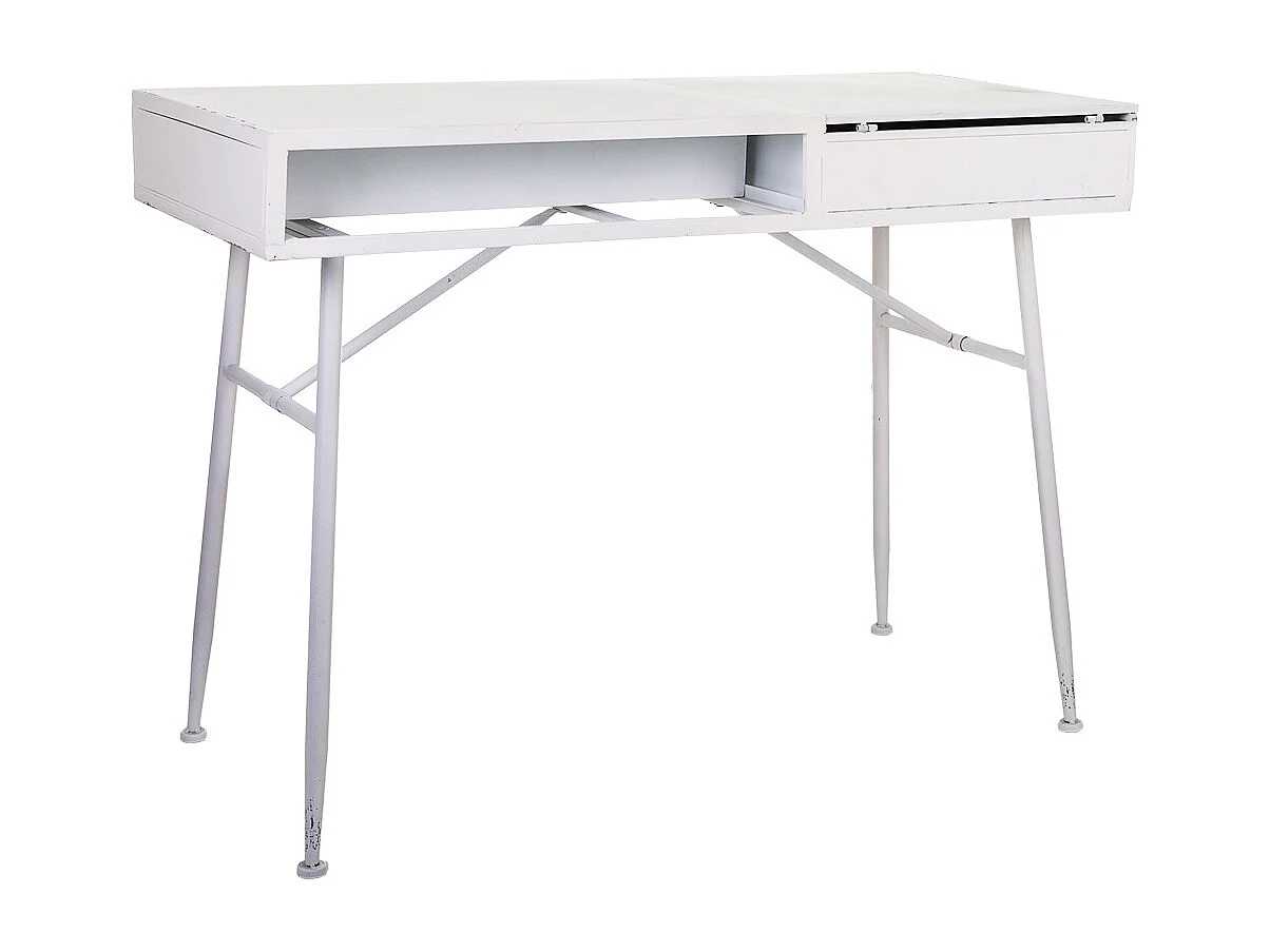 Coiffeuse en métal blanc 110x51x80h