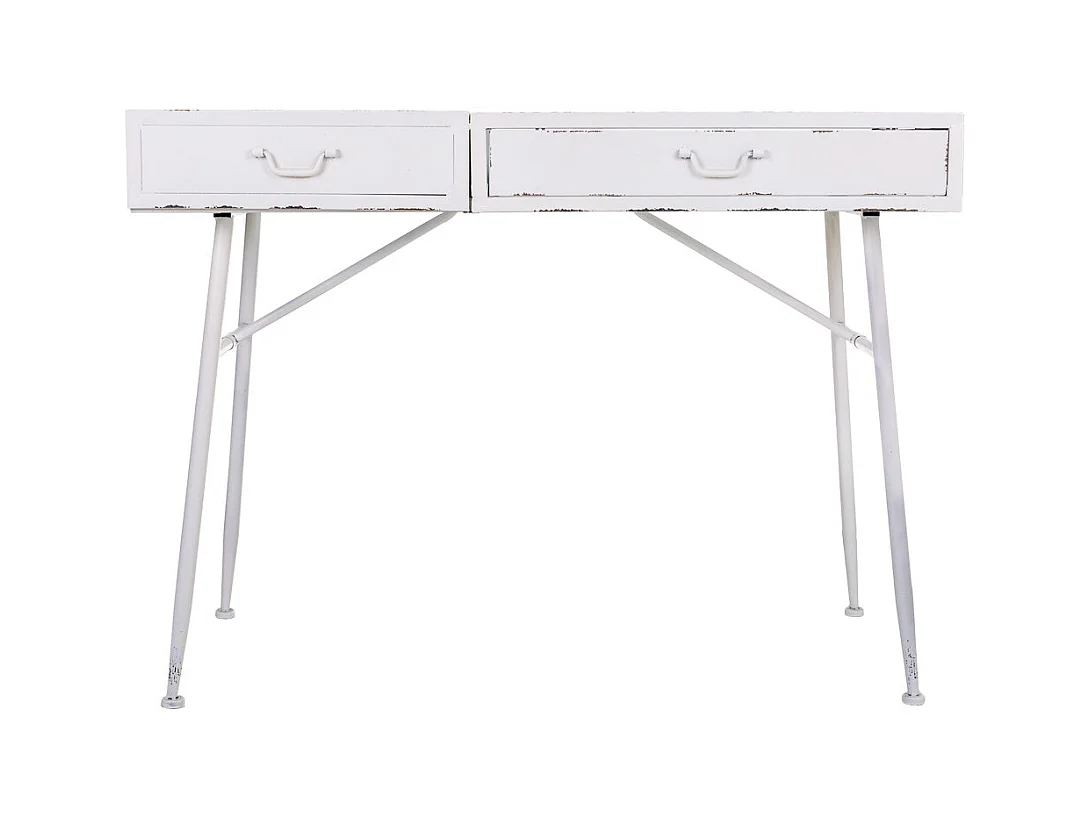 Schminktisch aus weißem Metall, 110 x 51 x 80 cm