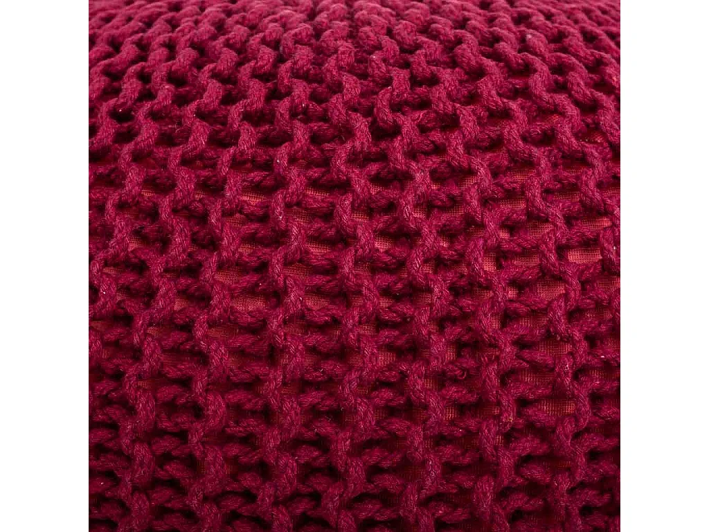 Roter geflochtener Baumwoll-Puff 45x45x30h cm