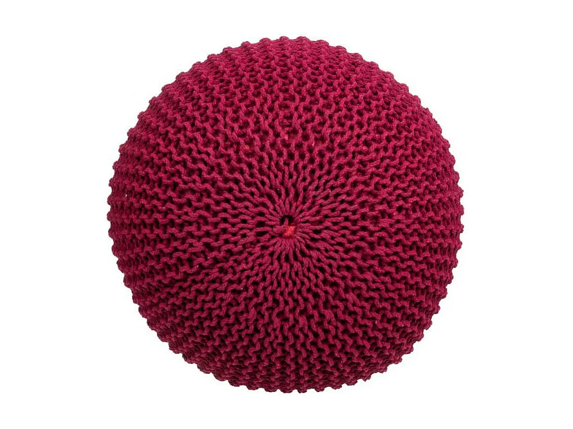 Puff de algodão trançado vermelho 45x45x30