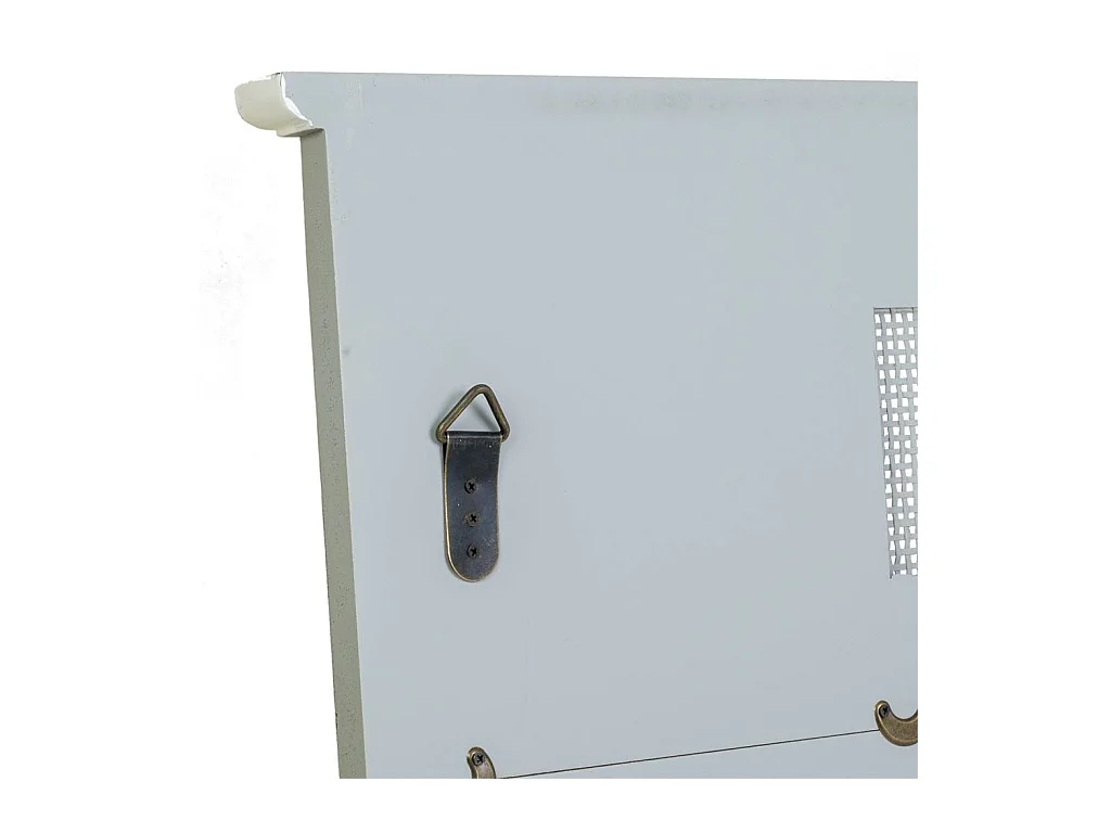 Holzspiegel und graues Bambusgeflecht 70x3,3x76h cm