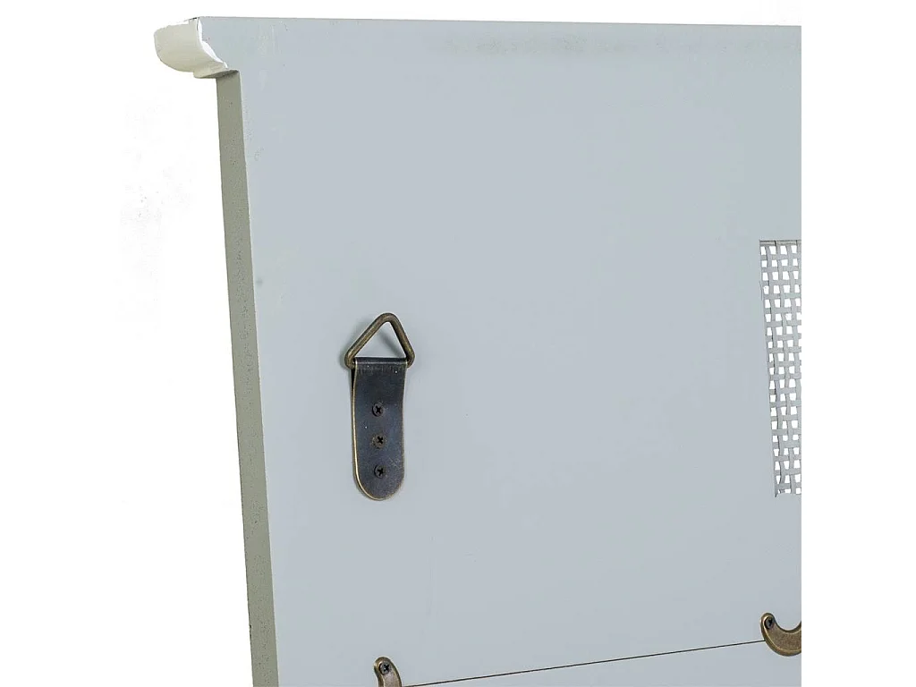 Holzspiegel und graues Bambusgeflecht 70x3,3x76h cm