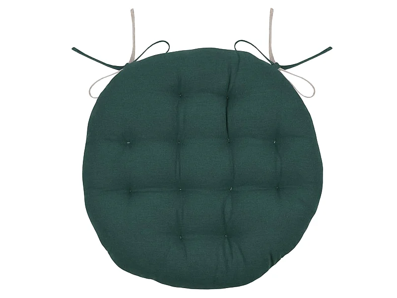 Coussin de chaise ronde réversible Cobalt et Lin