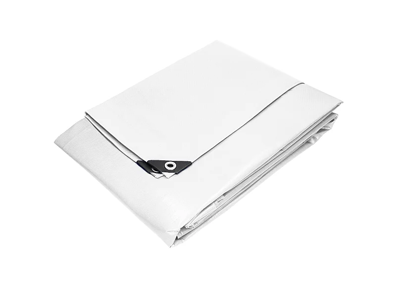 Bâche de couverture étanche protection en PE avec oeillets 1,5x12m 180g/m² blanc