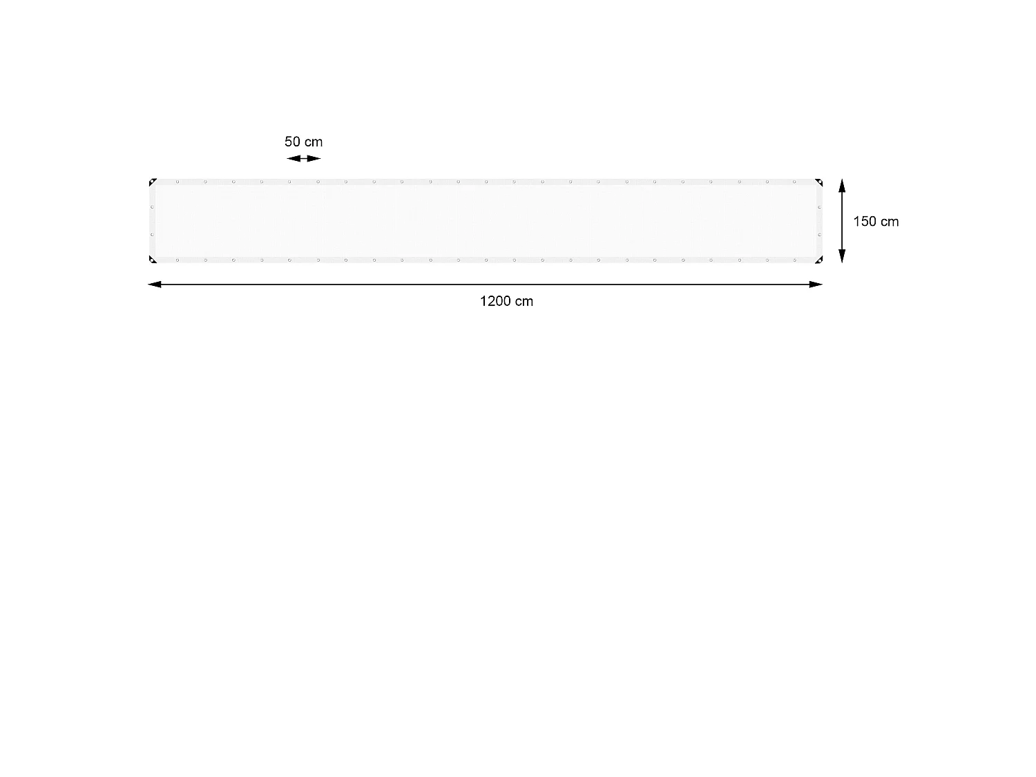 Bâche de couverture étanche protection en PE avec oeillets 1,5x12m 180g/m² blanc